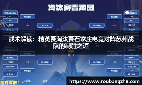 战术解读：精英赛淘汰赛石家庄电竞对阵苏州战队的制胜之道